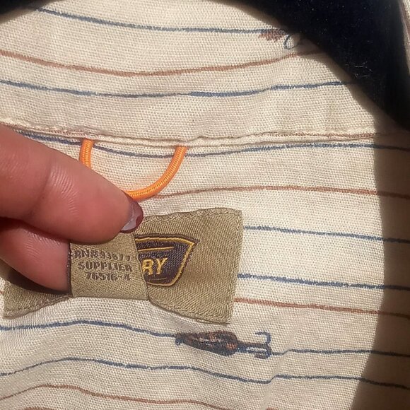 Foundry Men's Shirt XLT Beige Fishing Lure Print Short Sleeve Button-Up Shirt - Picture 5 of 6